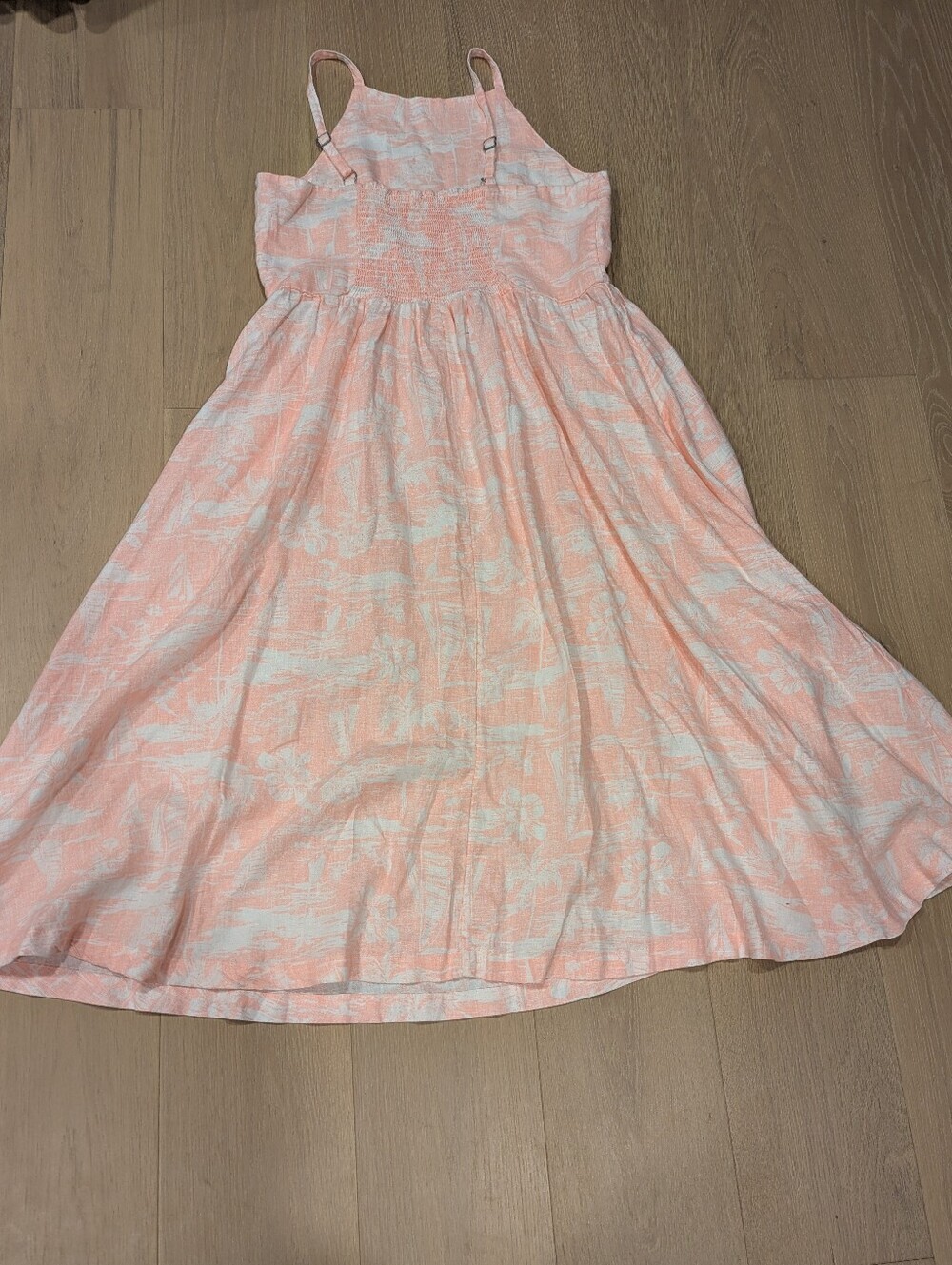 Lands' End Peach and White Linen Dress - Picture 4 of 8